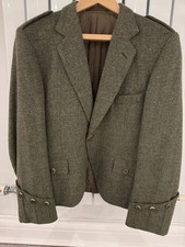 Stunning green tweed kilt jacket, made in Scotland, 40S