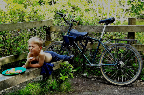 Rider mid mounted child - co-rider, mid-mounted