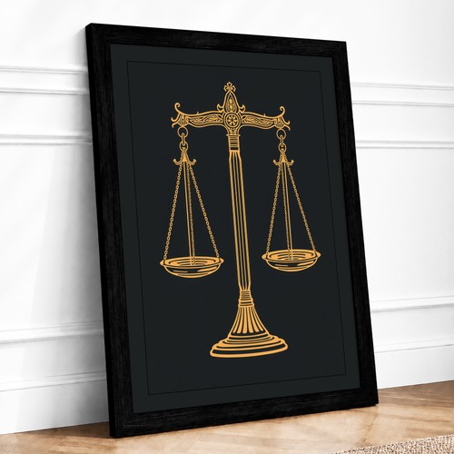 Golden scales justice - golden, of