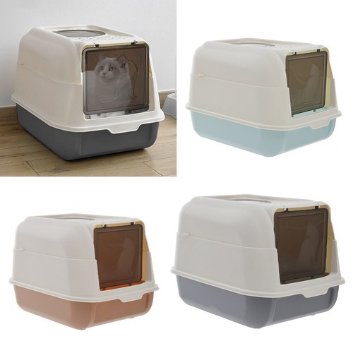 Cat litter box hood enclosed - box,