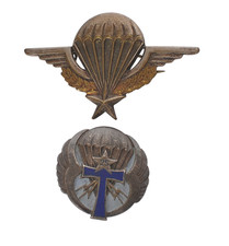 French Airborne .Parachute wings and unit insignia . Algeria ,70s