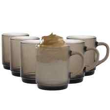 Delisoga Versailles Glass Coffee Mugs Cups for Tea Hot Drinks 240ml Smoke x6