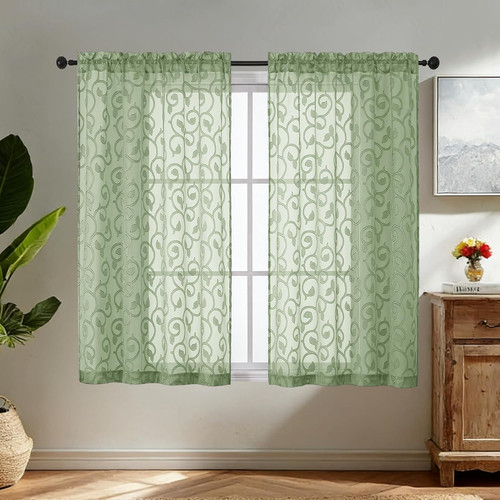 Sage green sheer voile - sage,
