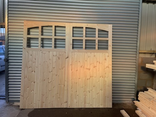 Double wooden garage doors - double,
