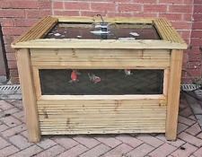 Raised Garden Pond For Fish w/Glass Viewing Window Ready To Use Outdoor Aquarium