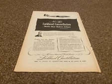 AC20 ADVERT 11X8 LOCKHEED CONSTELLATION WORLD'S MOST MORDERN AIRLINER
