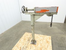 Hand Crank Post Mount Jib Crane, Ball Screw Winch, 36" Clearance, 9" Travel