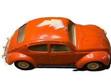 tonka 52680 vw beetle 1960 pressed steel 8 1/2" long vintage toy car orange