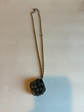 Vintage 1950-1970's Cachet Solid Perfume Locket Pendant Necklace 24"