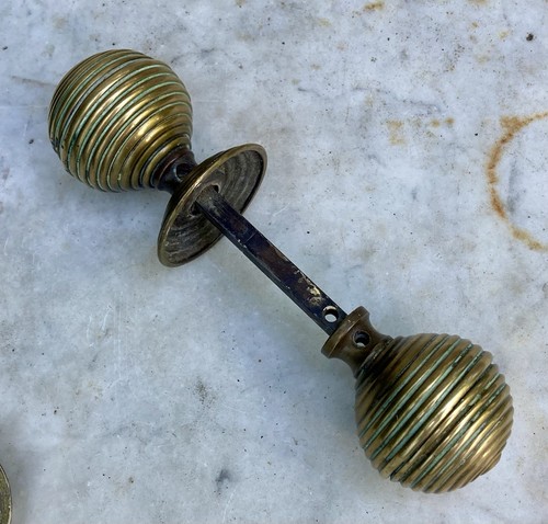 Pair antique victorian brass - pair,
