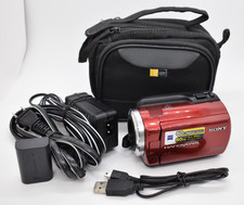 Sony Handycam DCR-SR47 Red Digital Video Camera Camcorder 60x Zoom 60GB - Tested