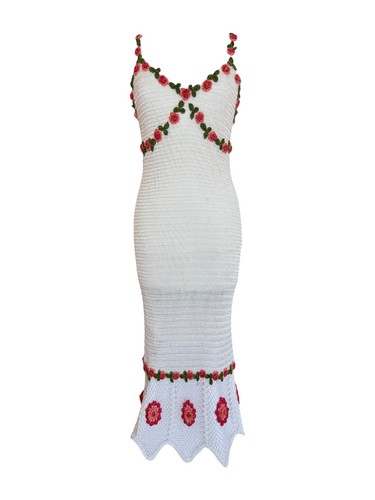 Rene derhy white crochet rose - rene,