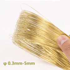 1/5/10M Brass round wire (Bare) 0.3mm to 5mm Metal jewellery/craft Copper Wire