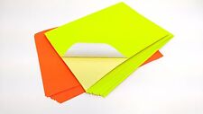 10 x A4 Neon Colour Self Adhesive Sticky Sticker Craft Labels Silhouette Paper