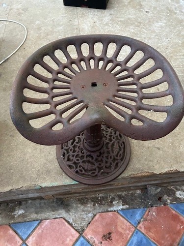 Cast iron tractor seat - , stool