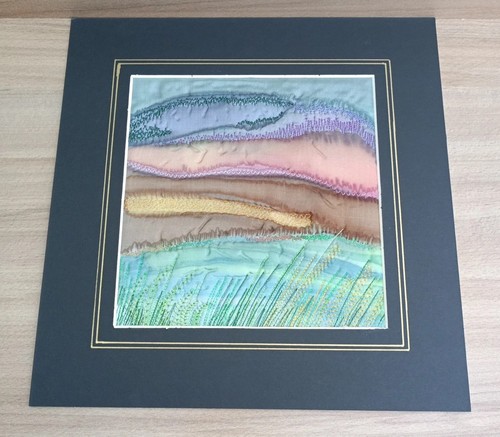 Silk screen landscape collage - silk,