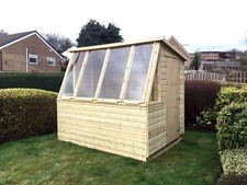 8x6 Tanalised Wooden Potting Shed Greenhouse Fully T&G - Pressure Treated Hut