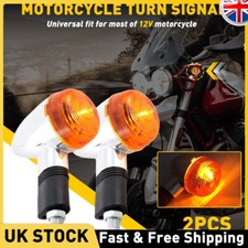 2Pcs Motorcycle Motorbike Turn Signal Light Indicators Lamp Amber Mini LED 12V