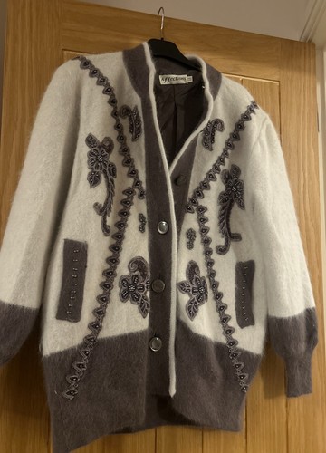 Vintage white taupe angora - vintage,