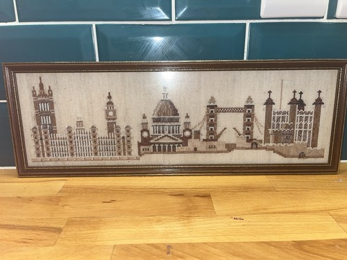 Vintage framed needlepoint - framed,