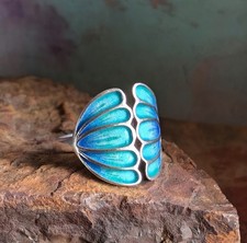 Vintage Blue Enamel Ring P