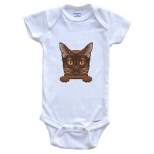 Burmese Cat Popping Up Fun Burma Kitten Baby Bodysuit