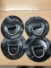 4x Black Inflatable boat dinghy rib 6" inch D ring davit patch  wetline zodiac