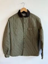 Barbour Beacon Brand Palmering Shirt Large Light Olive Overshirt Shacket Padded