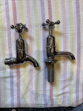 Old Vintage Retro Chrome Taps, Both Hot and collars