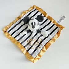 Disney Store Mickey Mouse Little Star Baby Comforter Blankie Toy White Grey Gold