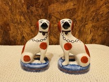 Antique Staffordshire Pottery Spaniel Dog Ceramic Figurines