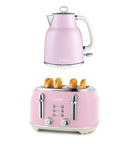 Salter retro pink kettle - pink, &