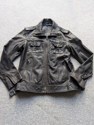 Superdry leather jacket mens - leather,