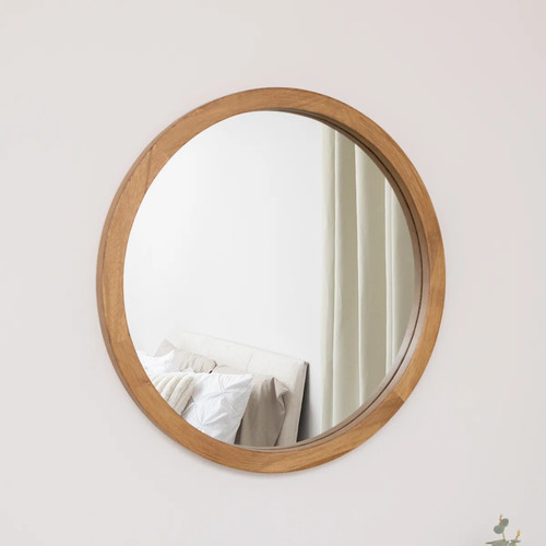 Round dark wood frame - round,