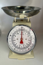 Vintage Retro Hanson Metal Kitchen Weighing Scales & Bowl - Weighs Up To 5KG