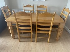 6 Pine Chairs And A Large