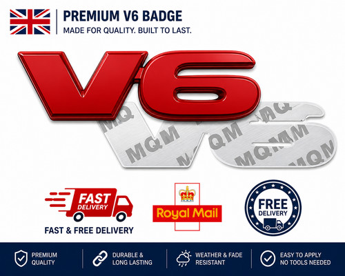 Red car badge emblem - v6,