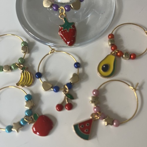 Wine glass charms - set, 6