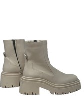 Zara Ankle Boots Cream Ivory White Size 6 EU40 NWOT Side Zip chunky New 