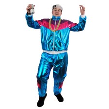 ADULTS TRACKSUIT 80S 90S COSTUME SHELL SUIT CHAV SCOUSER STAG DO FANCY DRESS