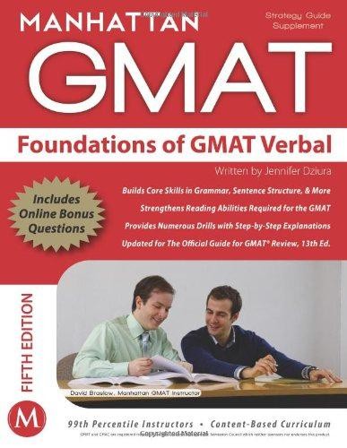 Foundations gmat verbal - gmat,