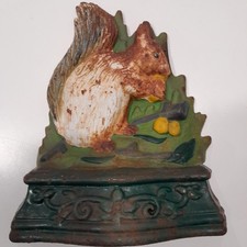 Squirrel Doorstop - Cast Iron - Garden Outdoor -  approx. 18cm W - 20cm H - USED