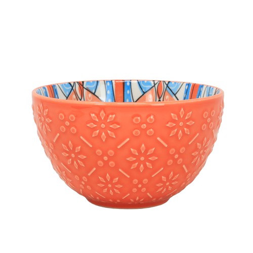 Orange ceramic bowl - ceramic,
