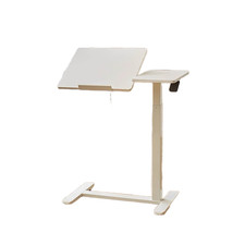 Rolling Bedside Table–Modern Pneumatic Adjustable Writing Desk for Home & Study