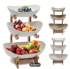3 Tier Fruit Plate with Wooden