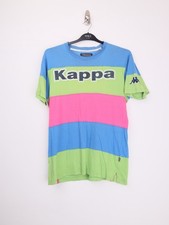 Vintage Kappa Multicoloured Striped T-shirt Size Small