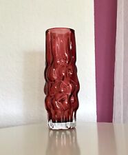 Vintage Pavel Hlava 60's Glass Vase Glass Design Classic Red 'Brain'
