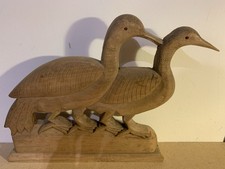 Vintage Hand Carved Pair Of