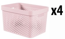 4 x Curver Storage Basket Pink