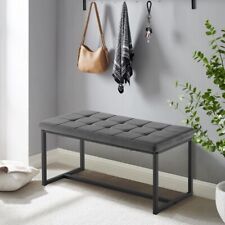 Grey Fabric Bed Bench End